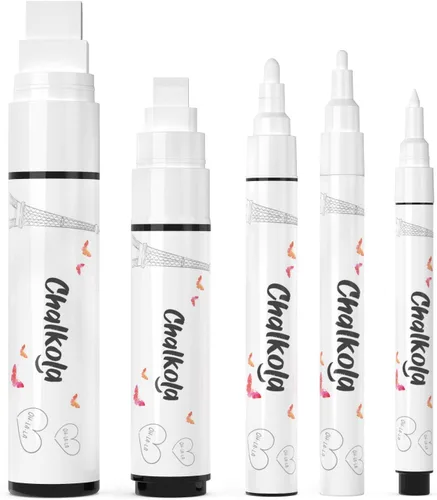 Vista 2 de Chalk Artist Bundle - 5 variedades blancas + 5 bolígrafos de tiza roja