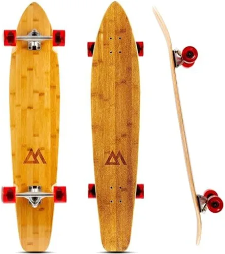 Vista 9 de Magneto 44 inch Kicktail Cruiser Longboard Skateboard Bamboo and Hard Maple Deck Made for Adults, Teens, and Kids
