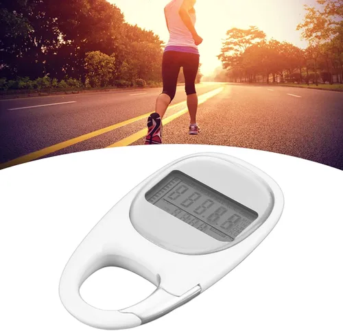 Vista 3 de Contador de pasos, podómetro 3D para caminar con clip, modo de ahorro de energía, pantalla LCD transparente, mosquetón simple, podómetro