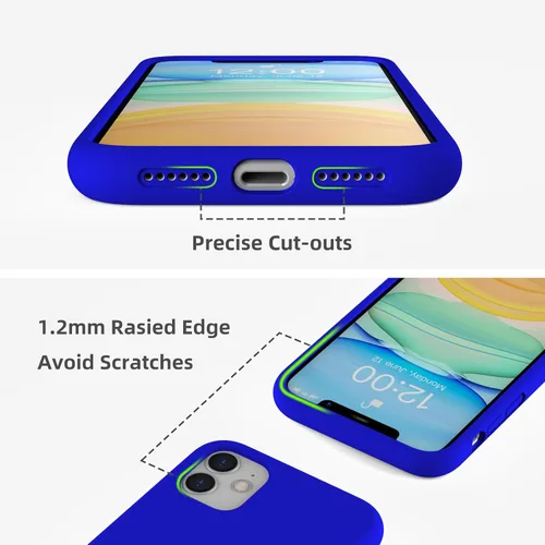 Vista 2 de Funda de silicona líquida compatible con iPhone 11, color azul Klein [Protección contra caídas] [Resistente a los arañazos, a prueba de golpes]