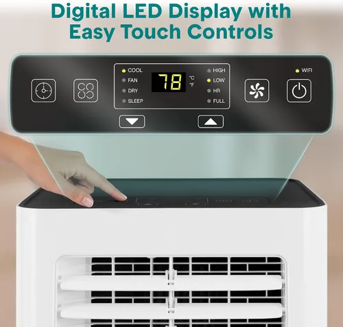 Vista 8 de SereneLife - Pequeño aire acondicionado portátil de 8,000 BTU con deshumidificador incorporado - Unidad de aire acondicionado portátil