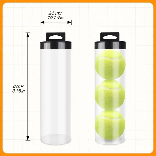 Vista 3 de kowaku Lata de pelota de tenis, tubo de tenis con tapa, contenedor portátil para pelotas de almacenamiento para accesorios de entrenamiento de golf