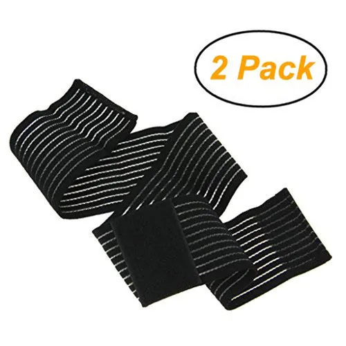 Vista 2 de BXT Un par (2 piezas) elástico transpirable para el tobillo, soporte de compresión para rodilla, codo, muñeca, tobillo, soporte de mano, correa