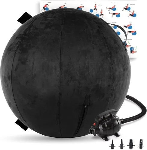 Vista 29 de Husband Pillow Exercise Ball, Cover with Pump for Yoga, Pilates, Fitness Balance Stability, Office Ball Chair Seat. Soft & Slip Resistant, Pro Guide