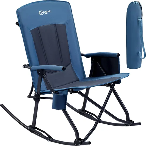 Vista 12 de Portal Silla mecedora plegable de gran tamaño portátil para acampar 400 1p-tela negro