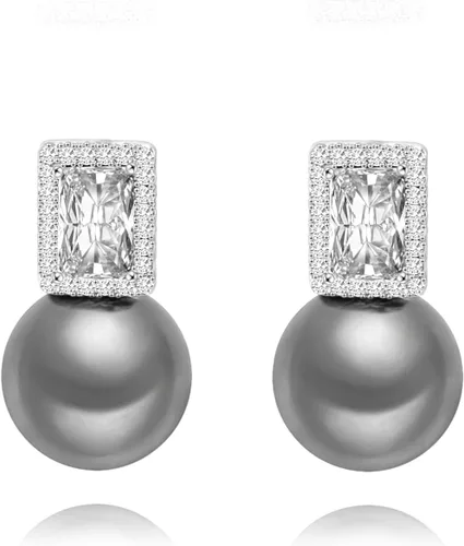 Vista 13 de Aretes colgantes de plata de ley 925 seleccionados a mano AAA+ de 7.5 a 0.315 in con perlas cultivadas de agua dulce blancas para mujer