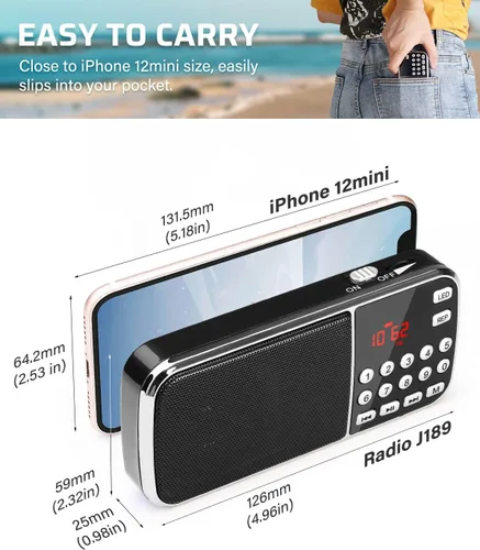 Vista 2 de Radio transistor de bolsillo 166 + 189 radio pequeña Bluetooth