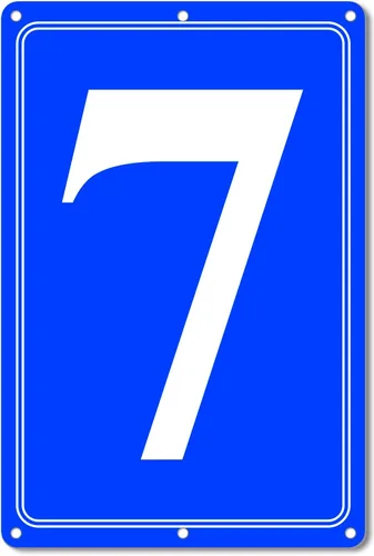 Vista 38 de Premium Aluminum Number Signs, Metal 12" X 8" Blue Numbered Sign Outdoor for Parking Lots, Floor, Dock, Court, Aisle, Field, High Visibility, No