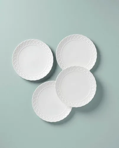 Vista 2 de Lenox Wicker Creek - Juego de 4 platos decorativos, 4.28 pulgadas, color blanco