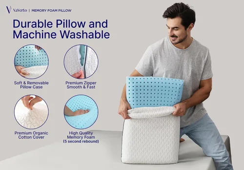 Vista 4 de Vaverto Almohadas de espuma viscoelástica - Almohada refrescante firme