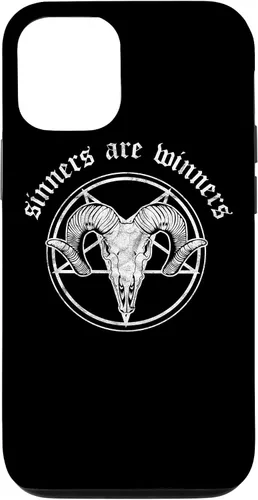 Vista 27 de Funda para iPhone 14 Occult Baphomet Tarot Card Satanic Devil Sinners are Winners