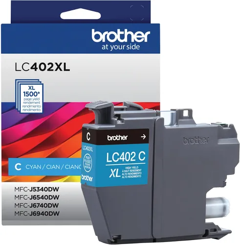 Vista 2 de Brother Cartucho de tinta genuino LC402XLC de alto rendimiento cian