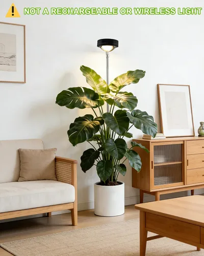Vista 6 de yadoker - Luz de cultivo de plantas, luz LED de espectro completo para plantas de interior, lupa negra, altura ajustable, temporizador automático