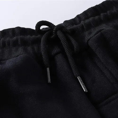 Vista 2 de Pantalones deportivos de mujer con bolsillos de longitud pequeña, pantalones casuales de entrenamiento atlético, pantalones deportivos con cordón