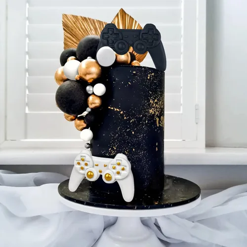 Vista 3 de 28 piezas de temas de videojuegos para decoración de tartas, decoración de pasteles de bolas para decoración de pasteles de fiesta de cumpleaños