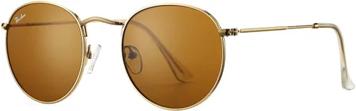 Vista 6 de Pro Acme Polarized Round Sunglasses Classic Retro Metal Frame