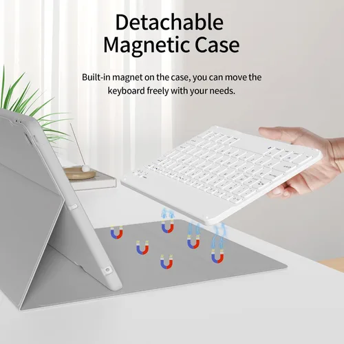 Vista 2 de kenke Funda para iPad de 9ª/8ª/7ª generación con teclado de 10.2 pulgadas Gris