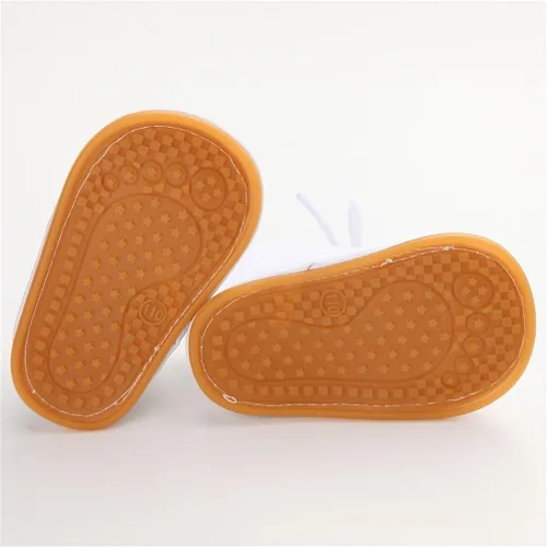 Vista 5 de ESTAMICO Zapatos de invierno para bebé, botas con cordones con suela de hule, afelpados