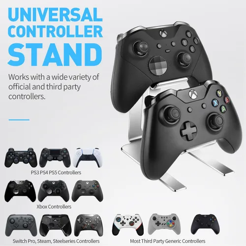 Vista 5 de Soporte para controlador soporte universal de aluminio de 2 niveles, accesorios para decoración de escritorio de juegos de PC, regalos