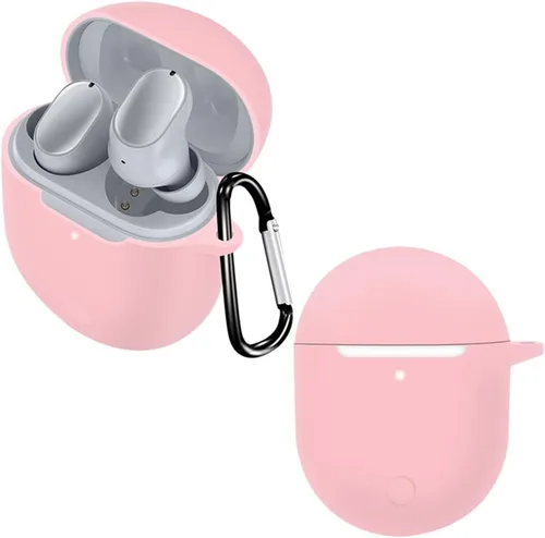 Vista 2 de DAYJOY - Juego de 2 fundas protectoras de silicona suave compatibles con auriculares Xiaomi Redmi Airdots 3Pro, funda protectora con llavero