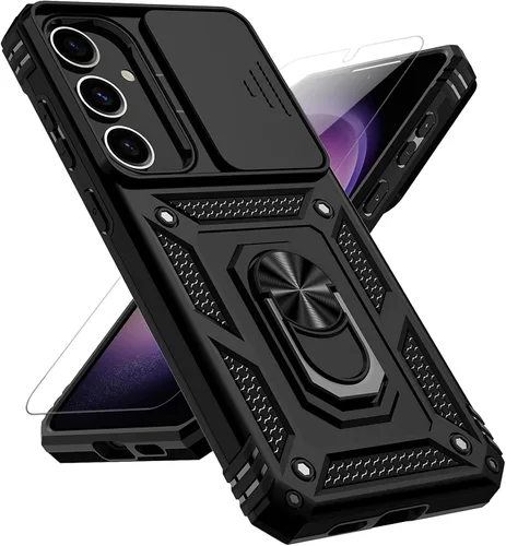 Vista 13 de Funda para Samsung Galaxy S25 Plus con cubierta deslizante para cámara, protector de pantalla HD [probado contra caídas de grado militar] soporte