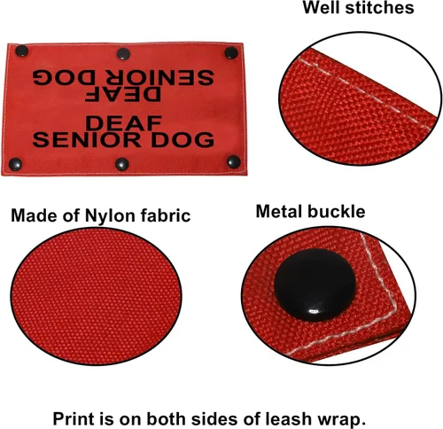 Vista 5 de Correa para perro con discapacidad auditiva para perros sordos mayores para perros con necesidades especiales (funda para perro sordo mayor)