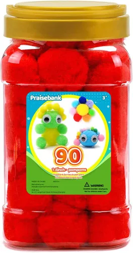 Vista 8 de Praisebank Pompones Negros - 2000 piezas, 1cm, Ideales para Artes y Manualidades, Bolas de Pompón en Frasco