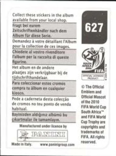 Vista 2 de Calcomanías de la Copa Mundial de la FIFA de Panini 2010 #627 Mauricio Isla Chile - Adhesivo oficial de álbum de fútbol (2 pulgadas x 1.5 pulgadas)