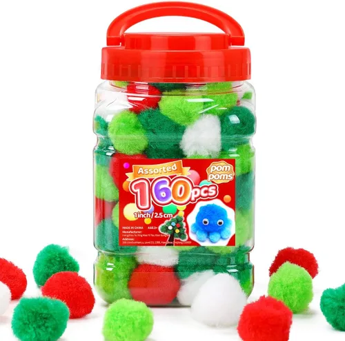 Vista 11 de IOOLEEM Pompones multicolores, 1000 bolas de pompón mullido de 0.39 pulgadas, pequeños pompones para proyectos de manualidades, festivales y Arco