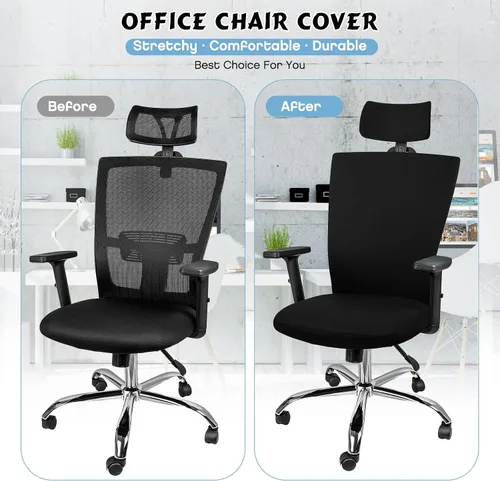 Vista 5 de Lounsweer 3 Piezas Funda para Silla de Oficina Funda para Silla de Escritorio con Ruedas Fundas para Gaming Protector Elástico Lavable Fundas