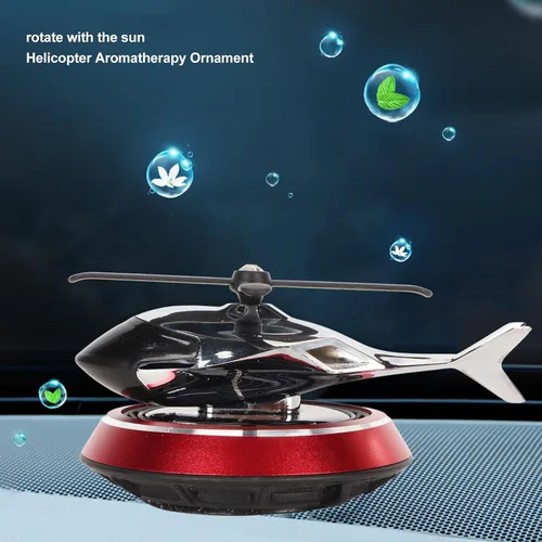 Vista 3 de Ambientador para automóvil, helicóptero mejorado para aromaterapia, ambientador giratorio solar con rotación solar, alivia el estrés y purifica
