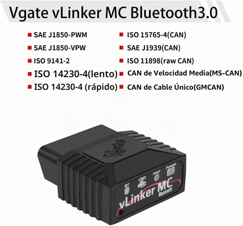 Vista 3 de Vgate vLinker MC Bluetooth 3.0 OBD2 escáner lector de código herramienta de escaneo de diagnóstico para Android y Windows, negro