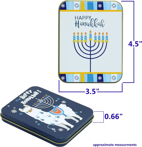 Vista 4 de Iconikal Latas para tarjetas de regalo, Hanukkah, paquete de 6