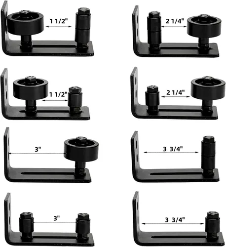 Vista 8 de Yahpetes Guía de piso ajustable para puerta corredera, color negro, 2 piezas
