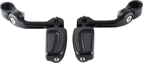 Vista 21 de XFMT - Estribos de color negro mate para motocicleta, 1.25 pulgadas, incluye kit de montaje