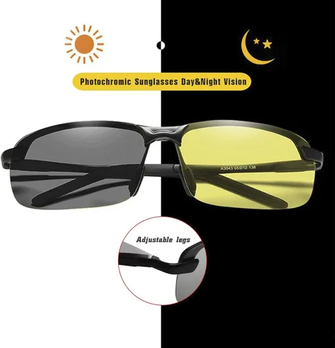 Vista 2 de KLAVER Lentes de sol fotocromáticos polarizados para conducción de día y noche para hombres y mujeres con bisagra de resorte