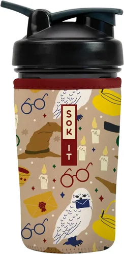 Vista 44 de Sok It BotlSok Botella Mezcladora de Proteínas con Funda Aislante de Neopreno (Floral Abstracto, Se Ajusta a Mezcladoras de 24oz)
