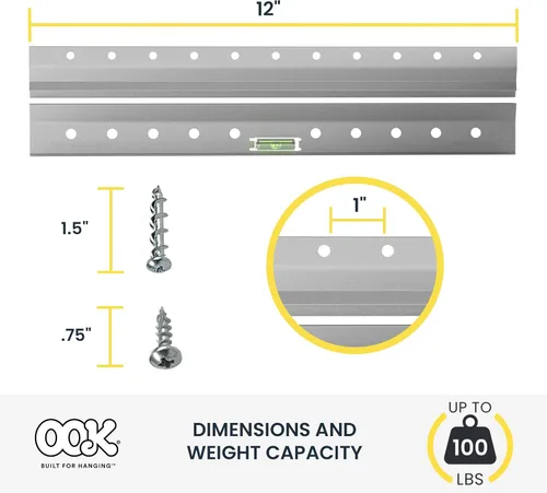 Vista 12 de Kit OOK 55312 Hangman para colgar cuadros de 13 piezas estilo francés inglete con tornillos Wall Dogs., 533208