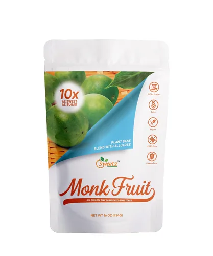 Vista 9 de Monk Fruit - Edulcorante multiusos de alulosa paquete múltiple-2: 1 dulzura de azúcar; porciones totales 228; edulcorante cero calorías, sustituto