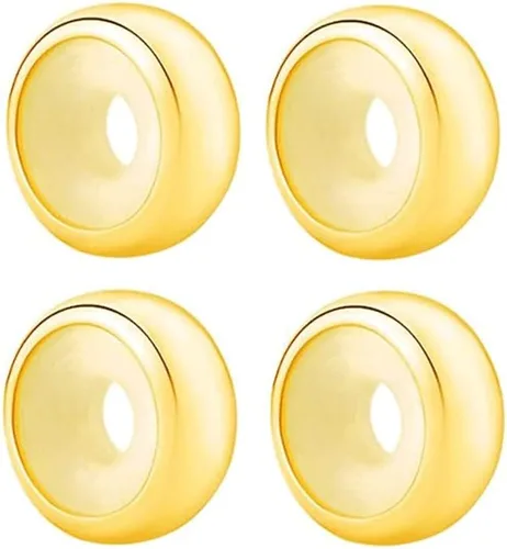 Vista 8 de ARTCHARM Tope de goma de oro rosa con cuentas espaciadoras de plata de ley 925 para pulseras de dijes 2 pzas