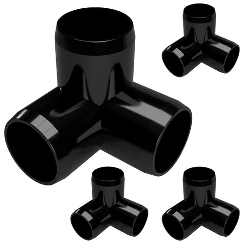 Vista 13 de Codo de 3 vías de PVC de grado para muebles de 1 pulgada en amarillo, fabricado en Estados Unidos, resistente a los rayos UV, a prueba de impactos