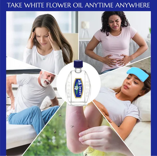 Vista 3 de White Flower Bálsamo Analgésico Externo en Aceite 2.5ml / 0.085fl Oz (Versión EE. UU.) (Paquete de 3)