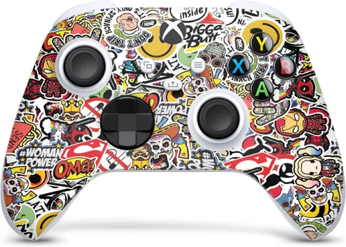Vista 6 de GNG Sticker Bomb Skins Compatible with Xbox Series X Console Decal Vinal Sticker + 2 Controller Set