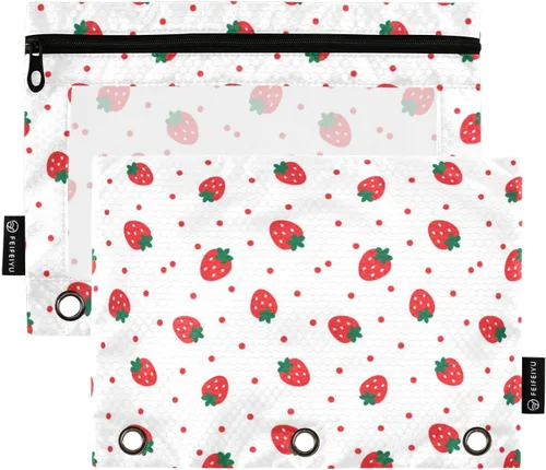 Vista 11 de SHJI Bolsas para carpetas, estuche para lápices Star Galaxy para carpetas de 3 anillas, paquete de 2 bolsas transparentes con cremallera