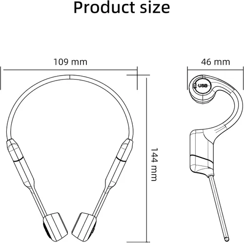 Vista 7 de Auriculares de conducción ósea – Auriculares de oreja abierta con micrófono, Bluetooth 5.4, batería de 20 horas de duración, IPX5 impermeable