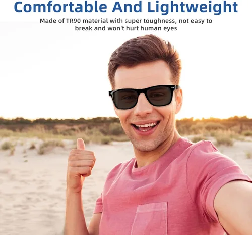 Vista 3 de Lentes inteligentes para hombres y mujeres, lentes de sol inteligentes con audio con lentes polarizadas, lentes de sol Bluetooth, llamadas manos