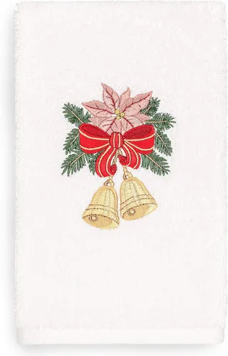 Vista 20 de Toalla de mano bordada de lujo 100% algodón turco, racimo de acebo de Navidad