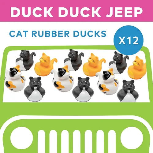 Vista 3 de Fun Express Paquete de 12 mini patos de goma de gato a granel, recuerdos de fiesta para niños de 4 a 8 años, regalos de fiesta de cumpleaños