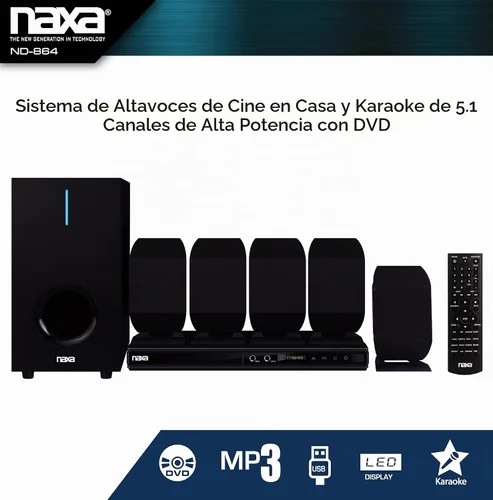 Vista 7 de Máquina de karaoke Naxa ND-864, 5.1 canales