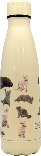 Vista 20 de NERTHUS FIH 712 - Botella aislada de doble pared para diseño frío y caliente, acero inoxidable, 11.8 fl oz, sin BPA, 18/8, color azul bebé